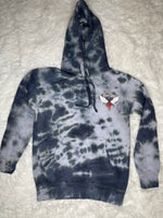 Load image into Gallery viewer, deep ocean tie dye hoodie
